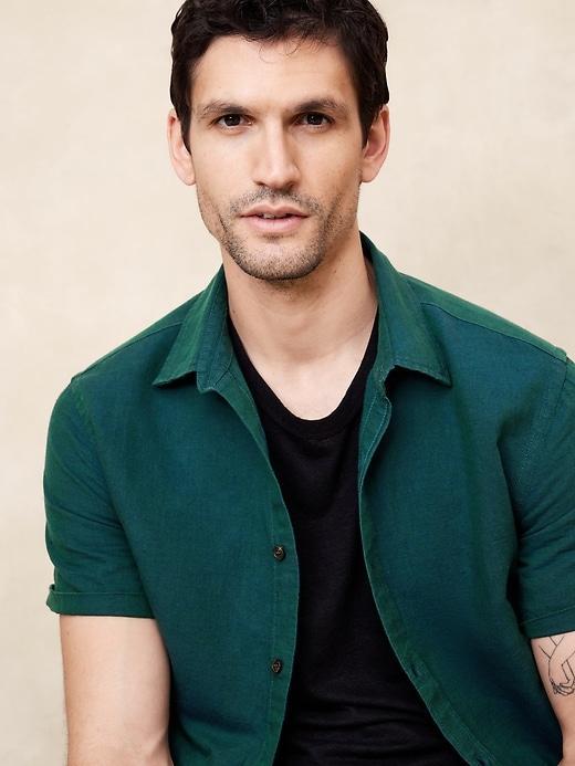 Slim Linen-Blend Shirt Product Image