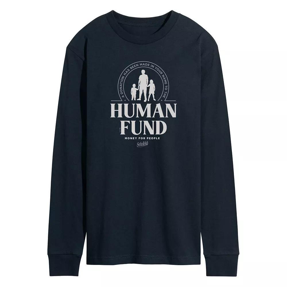 Mens Seinfeld The Human Fund Long Sleeve Graphic Tee Product Image
