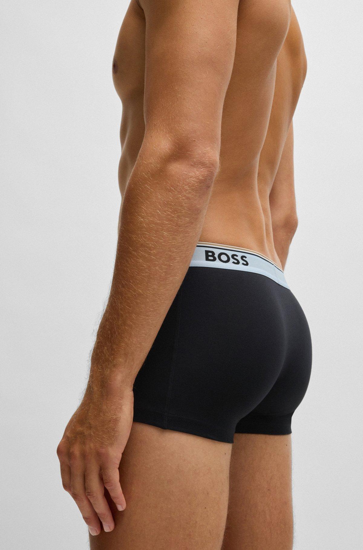 Three-pack of stretch-cotton trunks with logo waistbands Product Image