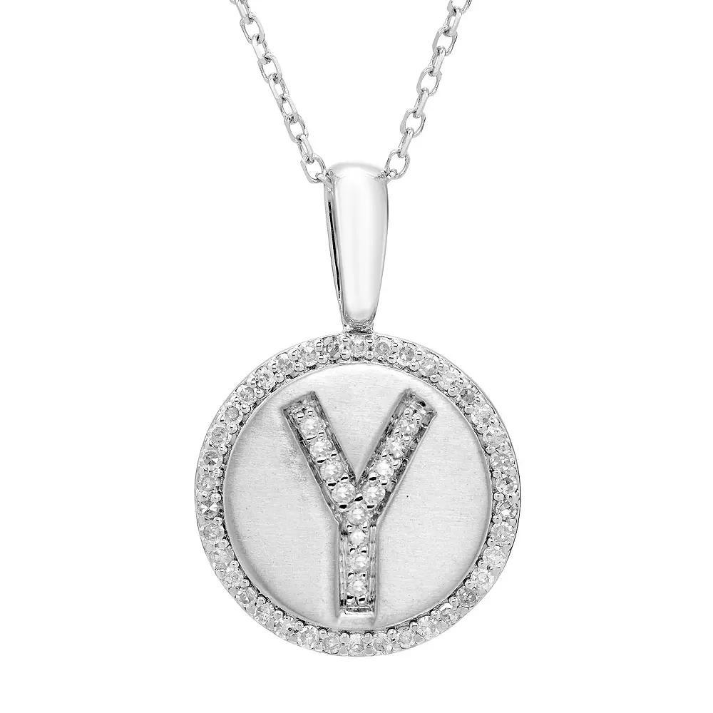 It's Personal Sterling Silver & Diamond Accent Initial Pendant Necklace, Women's, Size: 18" Product Image