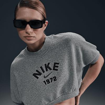 Nike Sportswear Collection Women's Crew-Neck Short-Sleeve Cropped French Terry Top Product Image
