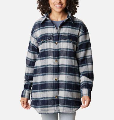 Columbia Calico Basin Shirt Jacket (Dark Nocturnal Buffalo Ombre) Women's Clothing Product Image