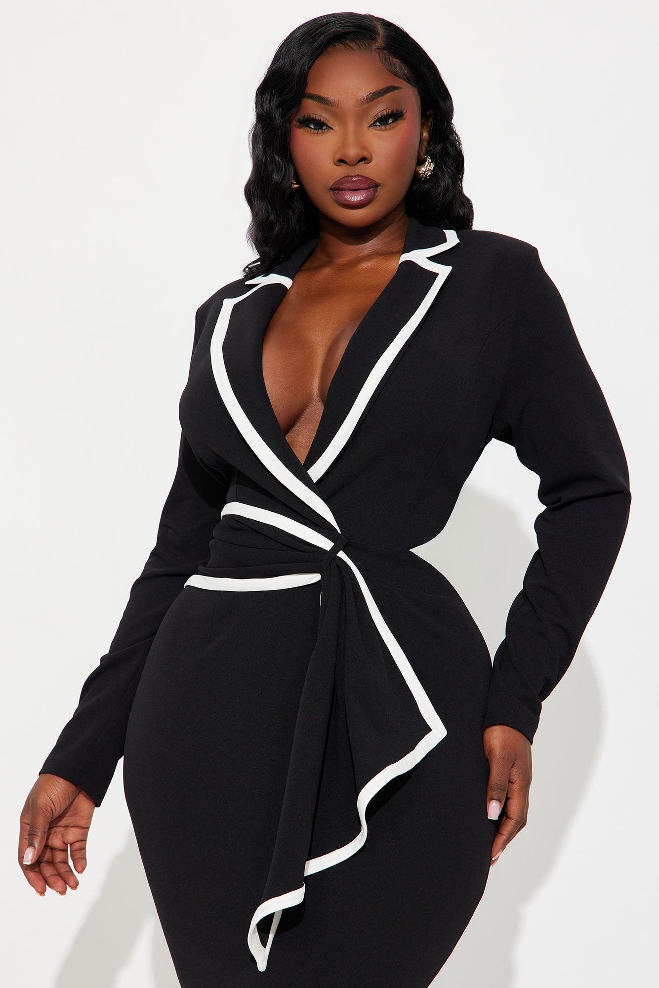 Scouter Collared Maxi Dress - Black/White Product Image