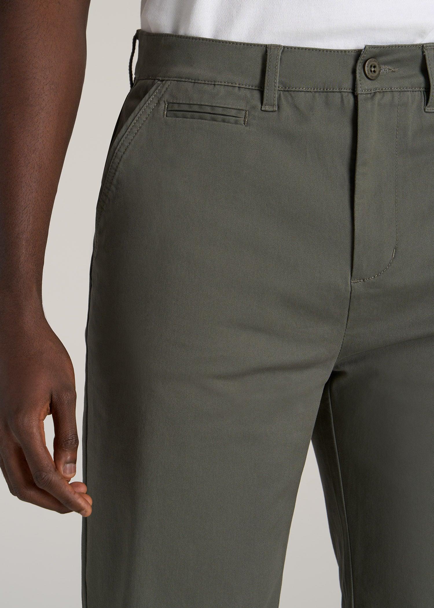 Chino Shorts for Tall Men in Fatigue Green Product Image
