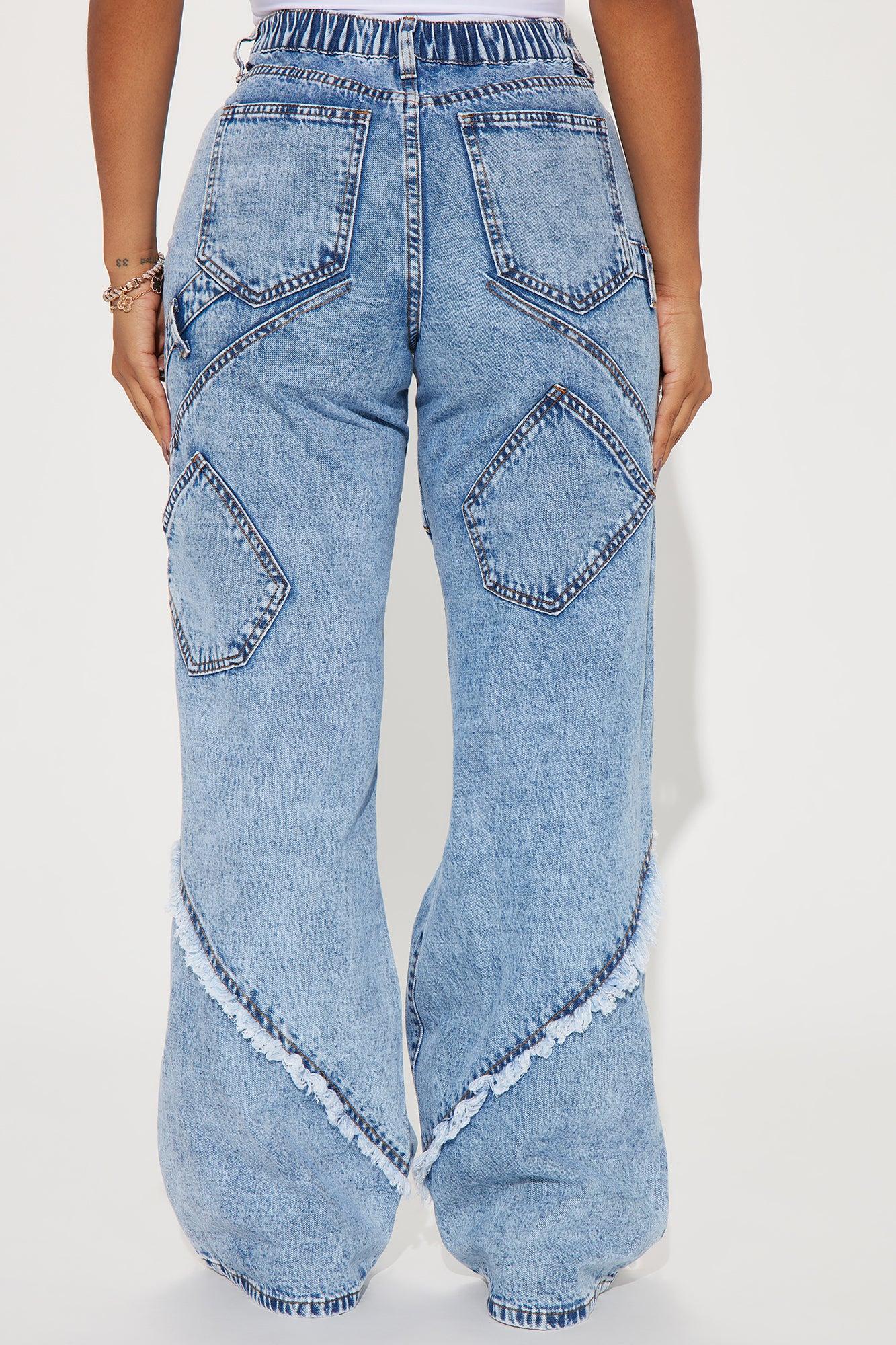 Taking A Chance Easy Waist Wide Leg Jeans - Light Wash Product Image