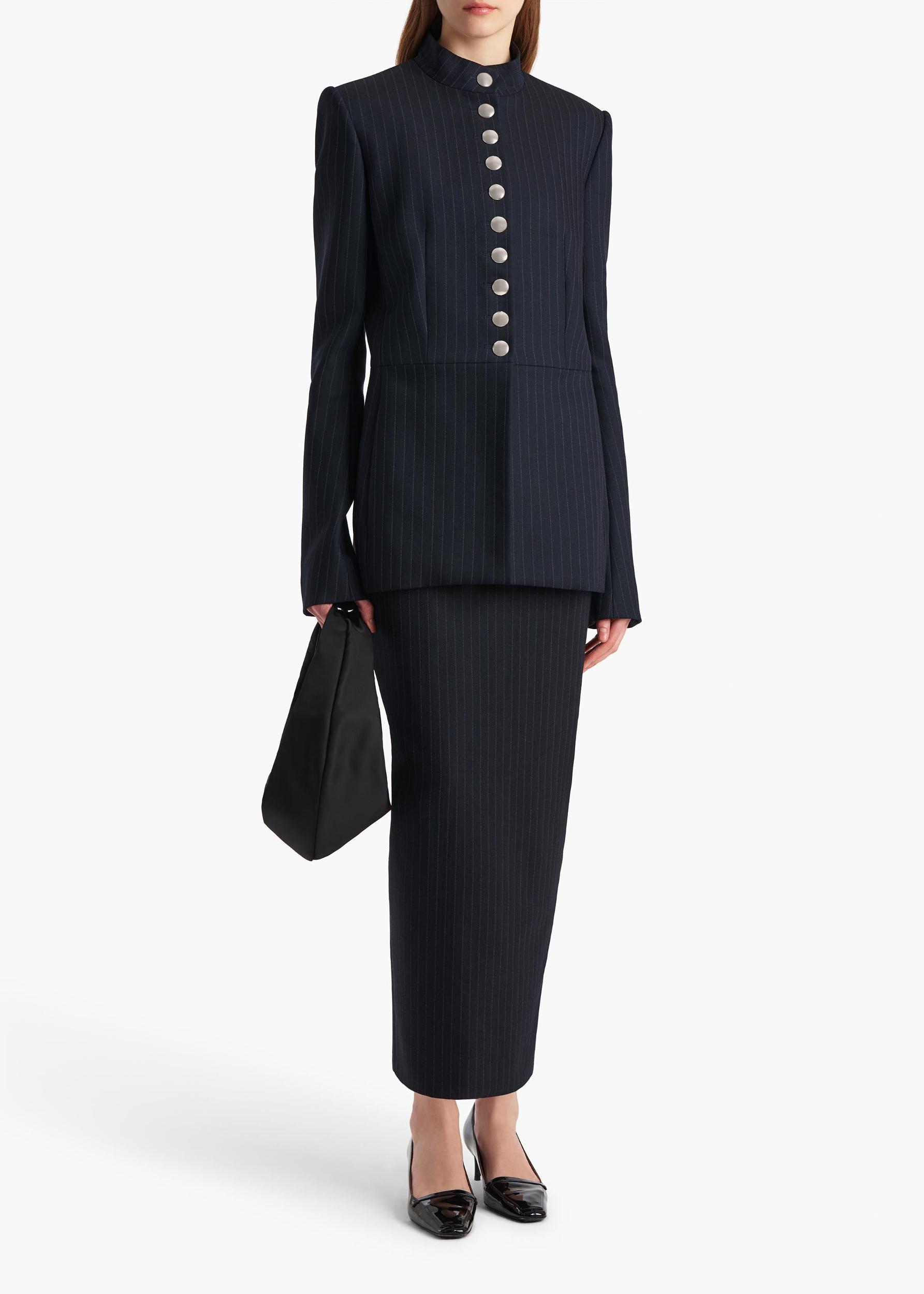 Samuel Jacket in Navy and White Stripe Product Image