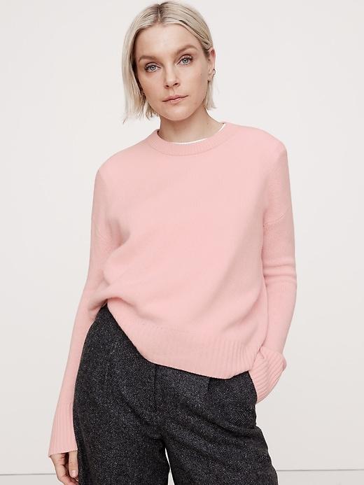 Oversized Midweight Cashmere Crew-Neck Sweater Product Image