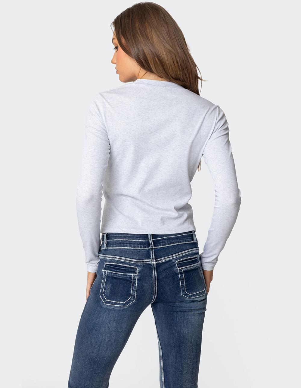 EDIKTED Cherry Leopard Star Long Sleeve Tee Product Image