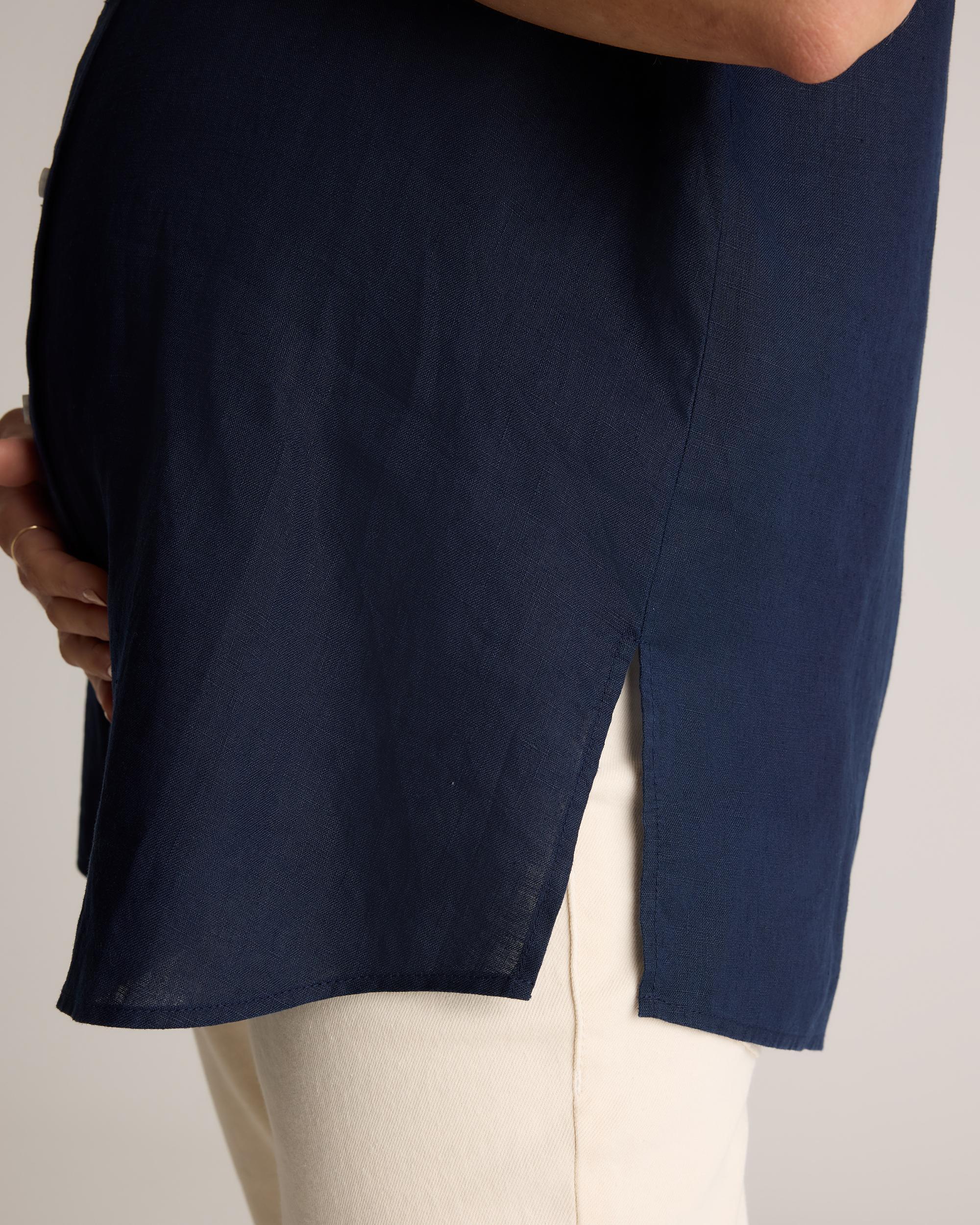 Quince | Women's 100% European Linen Maternity Camp Shirt Size XL Product Image