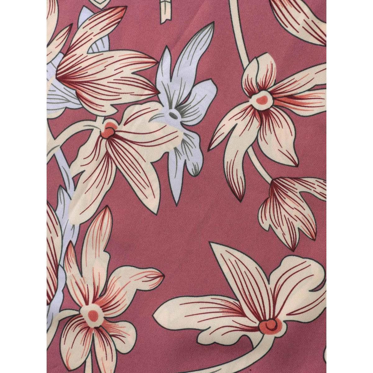 Plus Size Rosered Color Contrast Floral Belted Jumpsuit Women Short sleeve V-neck Everyday-Elegant Loose Jumpsuits BloomChic 22-24/3X Product Image