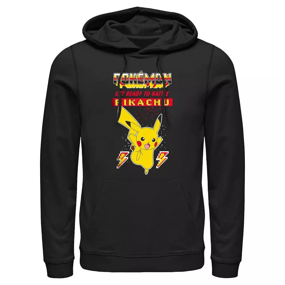 Men's Pokemon Pikachu Ready To Battle Graphic Hoodie, Size: Small, Black Product Image