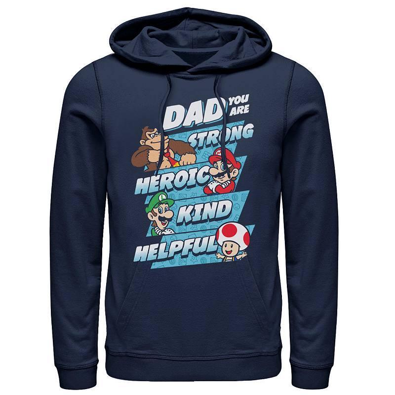 Men's Nintendo Super Mario Dad You Are Hoodie, Size: Small, Blue Product Image