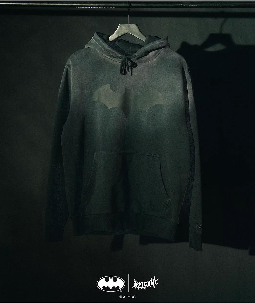 Welcome x Batman Batlogo Black Wash Hoodie Product Image