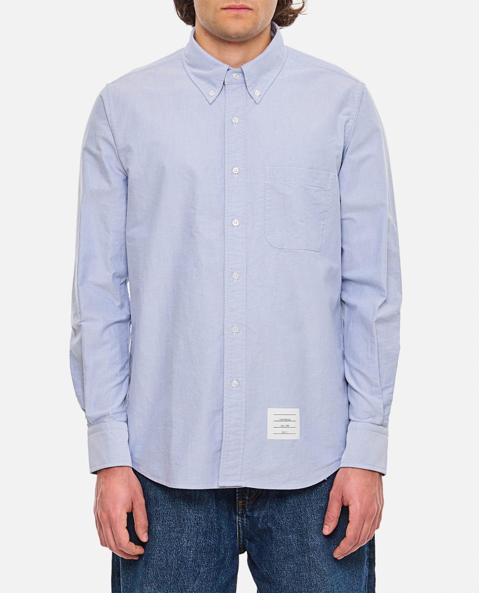 THOM BROWNE Classic Fit Cotton Button-down Shirt In Light Blue Product Image