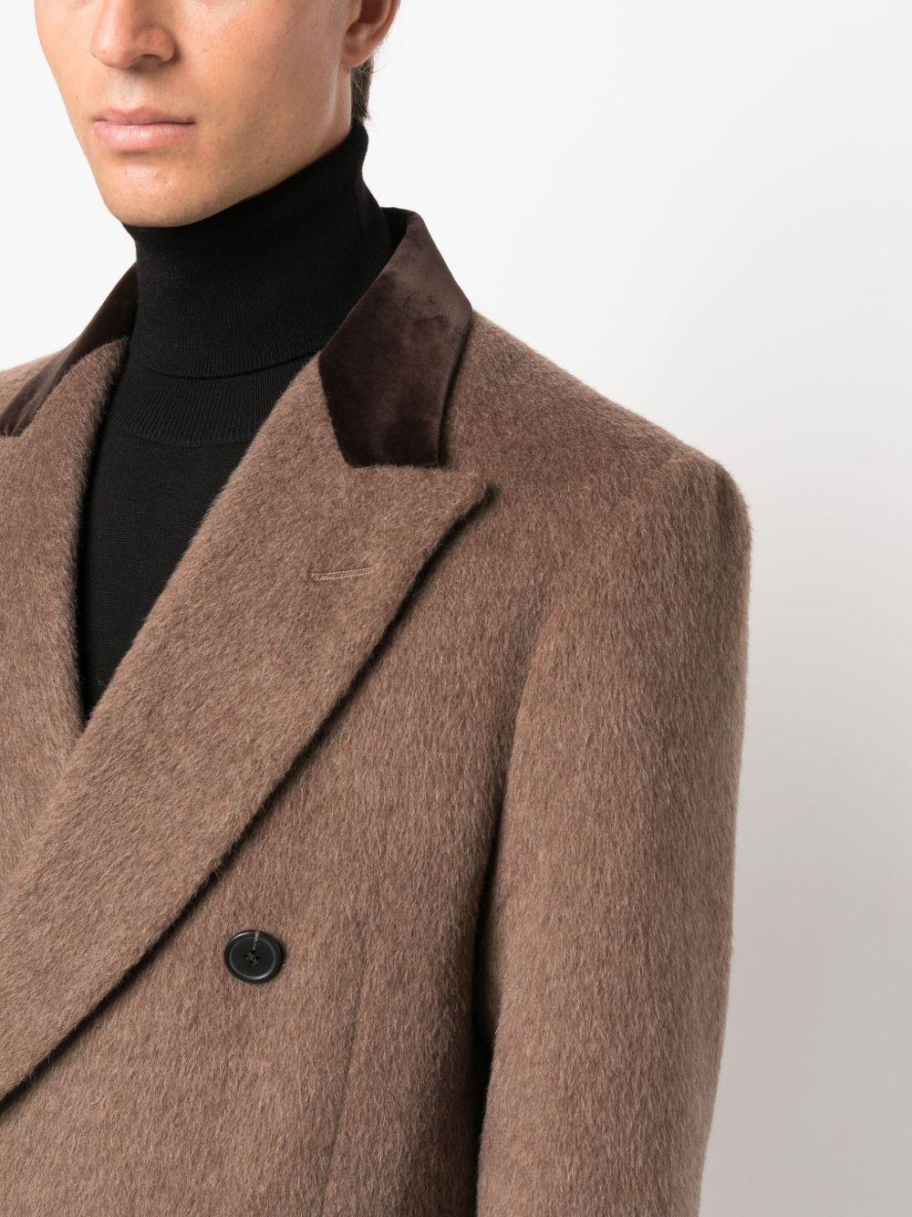 double-breasted brushed coat Product Image