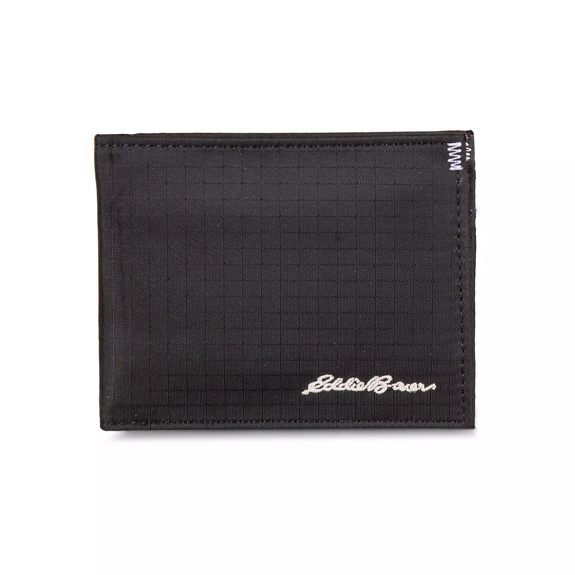 Men's Eddie Bauer Companion Ripstop Nylon Bifold RFID Wallet, Black Product Image