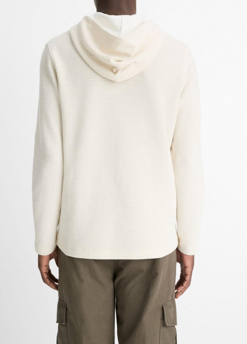Mens Variegated Stripe Double-Face Cotton-Blend Hoodie, Baja Sand/natural, Size XL Vince Product Image