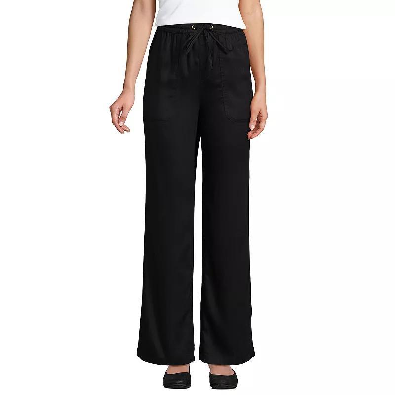 Women's Lands' End Tencel High-Rise Wide Leg Pants, Size: 12, Black Product Image