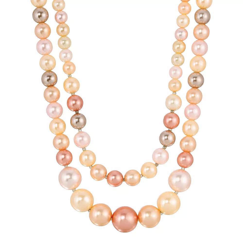 1928 Silver Tone Multi Color Simulated Pearl Necklace, Womens Product Image