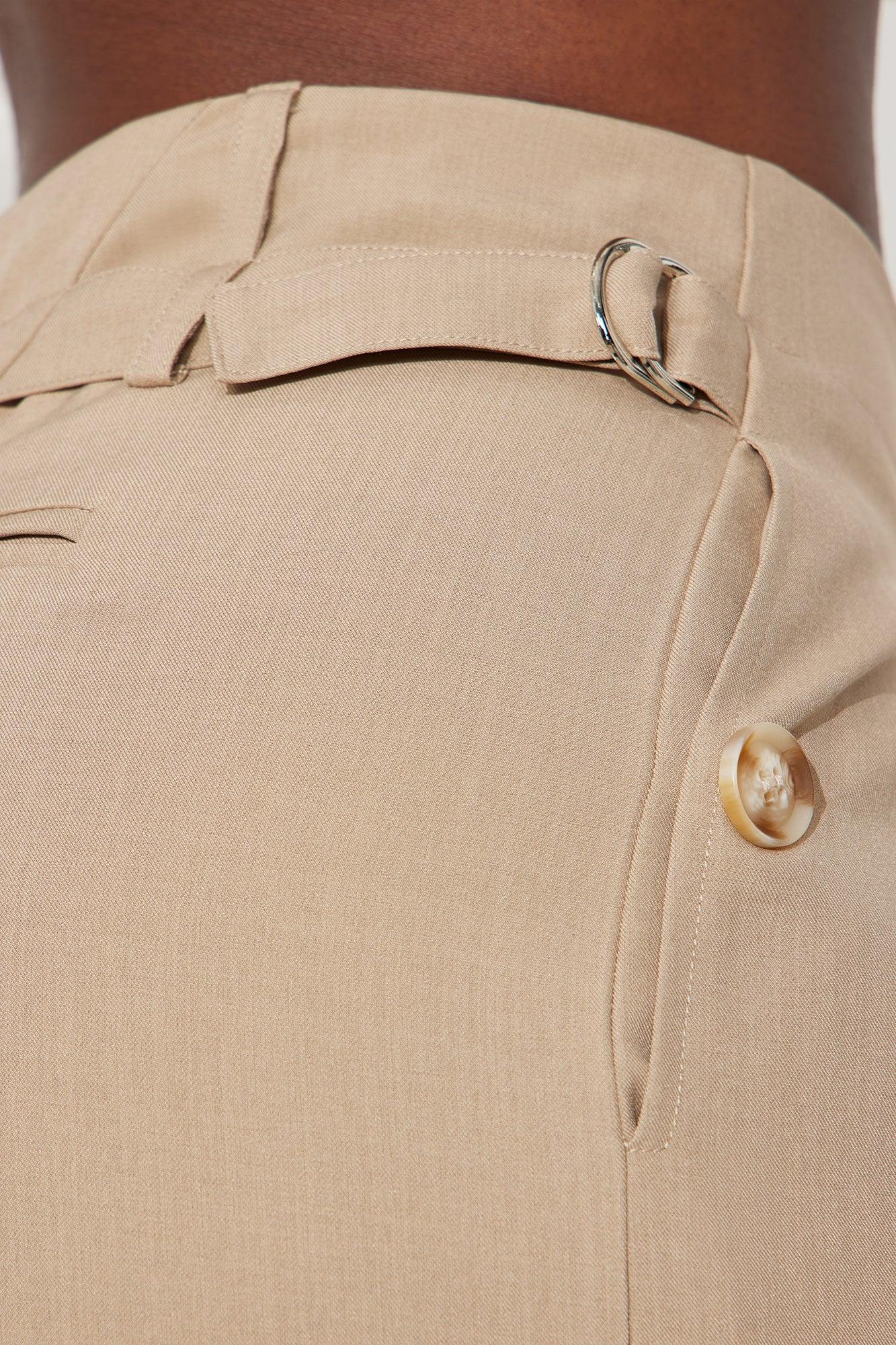 Kiah Cuffed Wide Leg Trouser - Tan Product Image