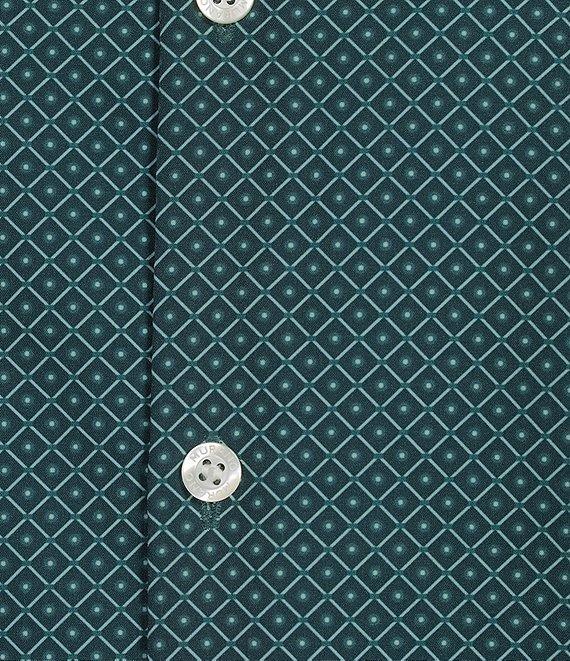 Murano Slim Fit Performance Stretch Geometric Print Long Sleeve Woven Shirt Product Image