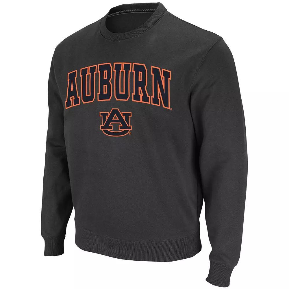 Men's Colosseum Charcoal Auburn Tigers Arch & Logo Crew Neck Sweatshirt, Size: Large Product Image