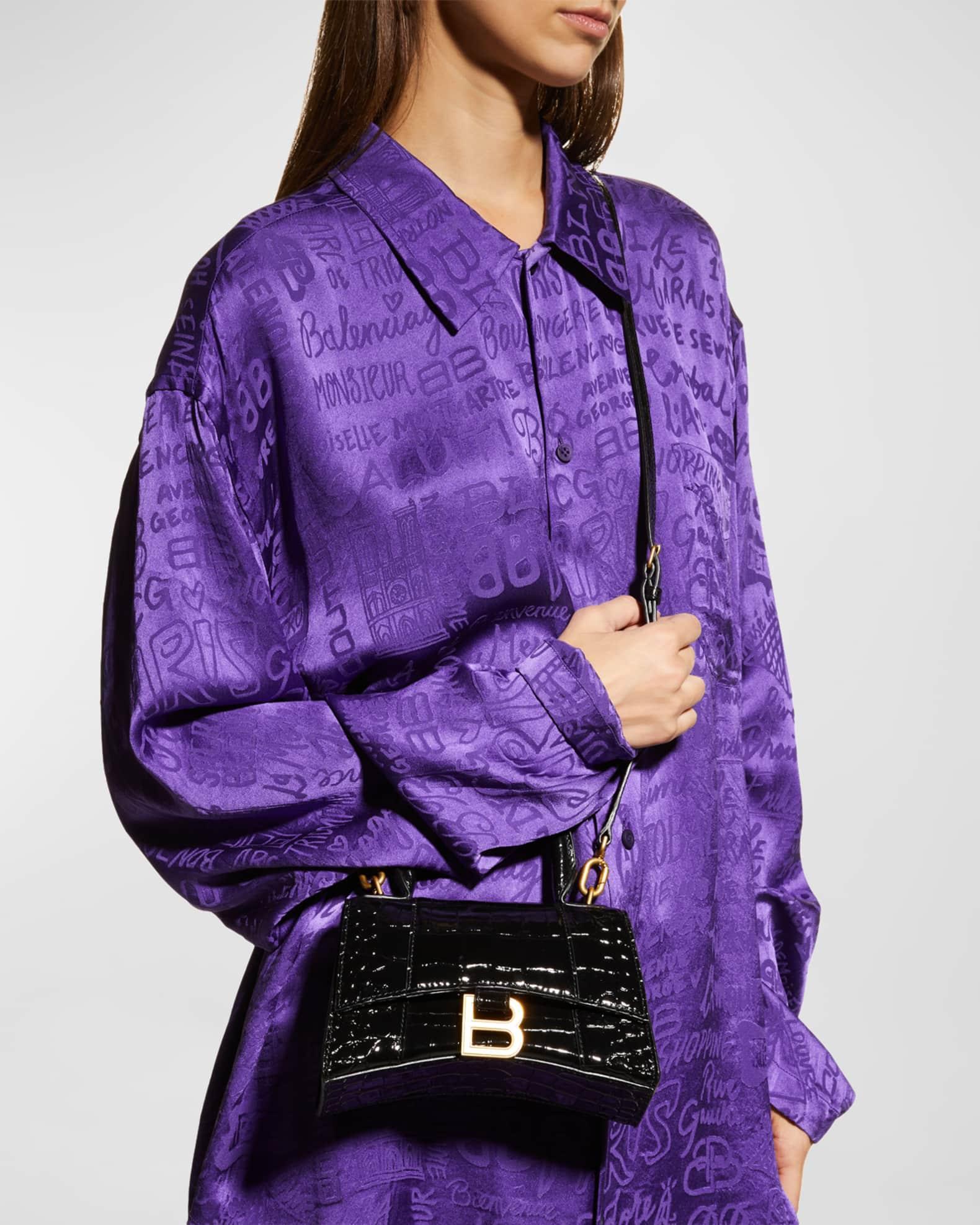 Hourglass XS Croc-Embossed Bag Product Image