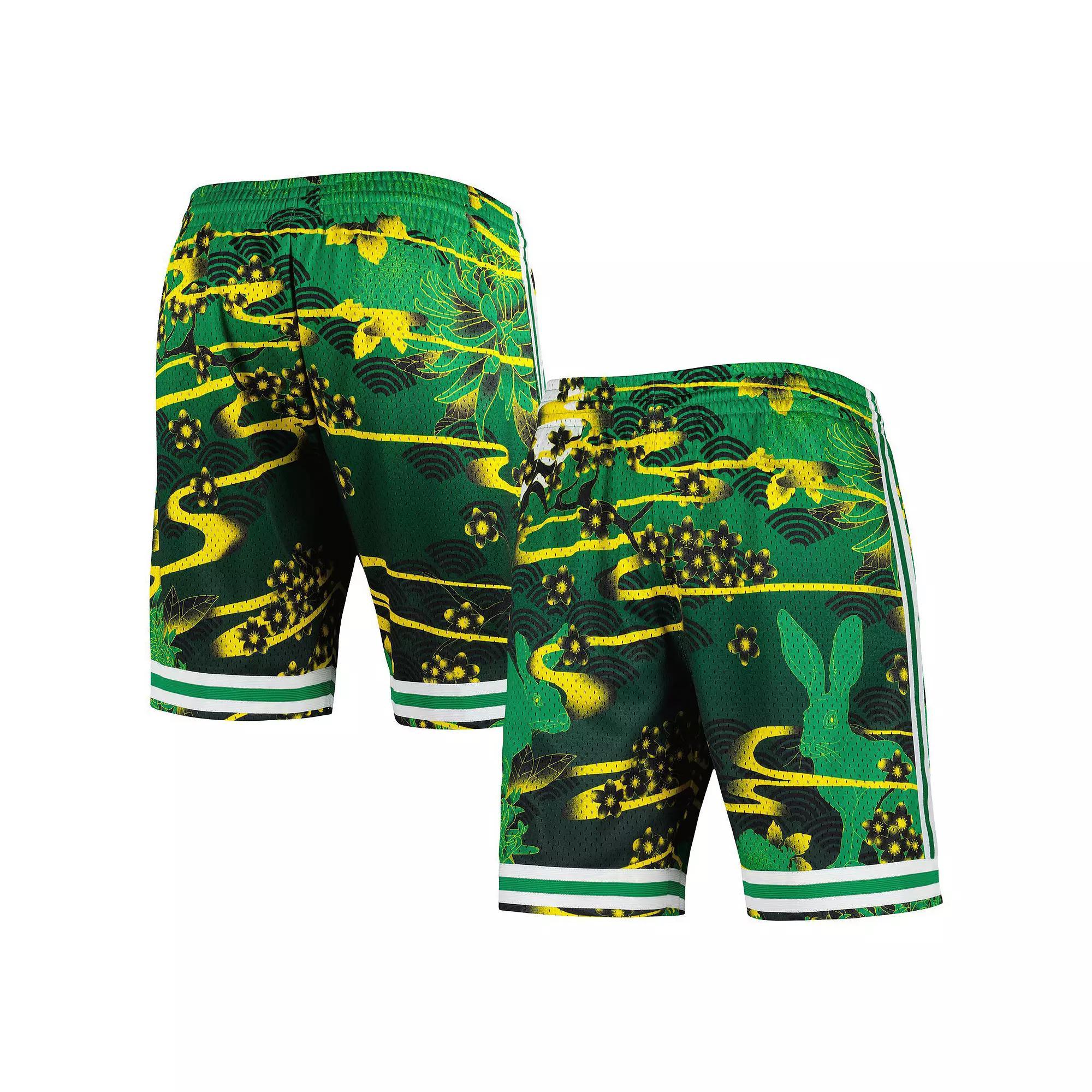 Men's Mitchell & Ness  Kelly Green Boston Celtics Lunar New Year Swingman Shorts, Size: XL Product Image