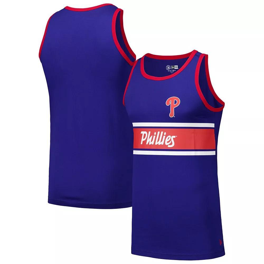 Men's New Era Royal Philadelphia Phillies Jersey Ringer Tank Top, Size: 2XL, Blue Product Image