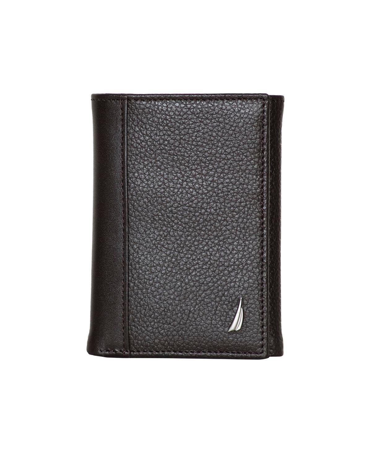 Men's Nautica Classic J-Class RFID-Blocking Leather Trifold Wallet, Black Product Image