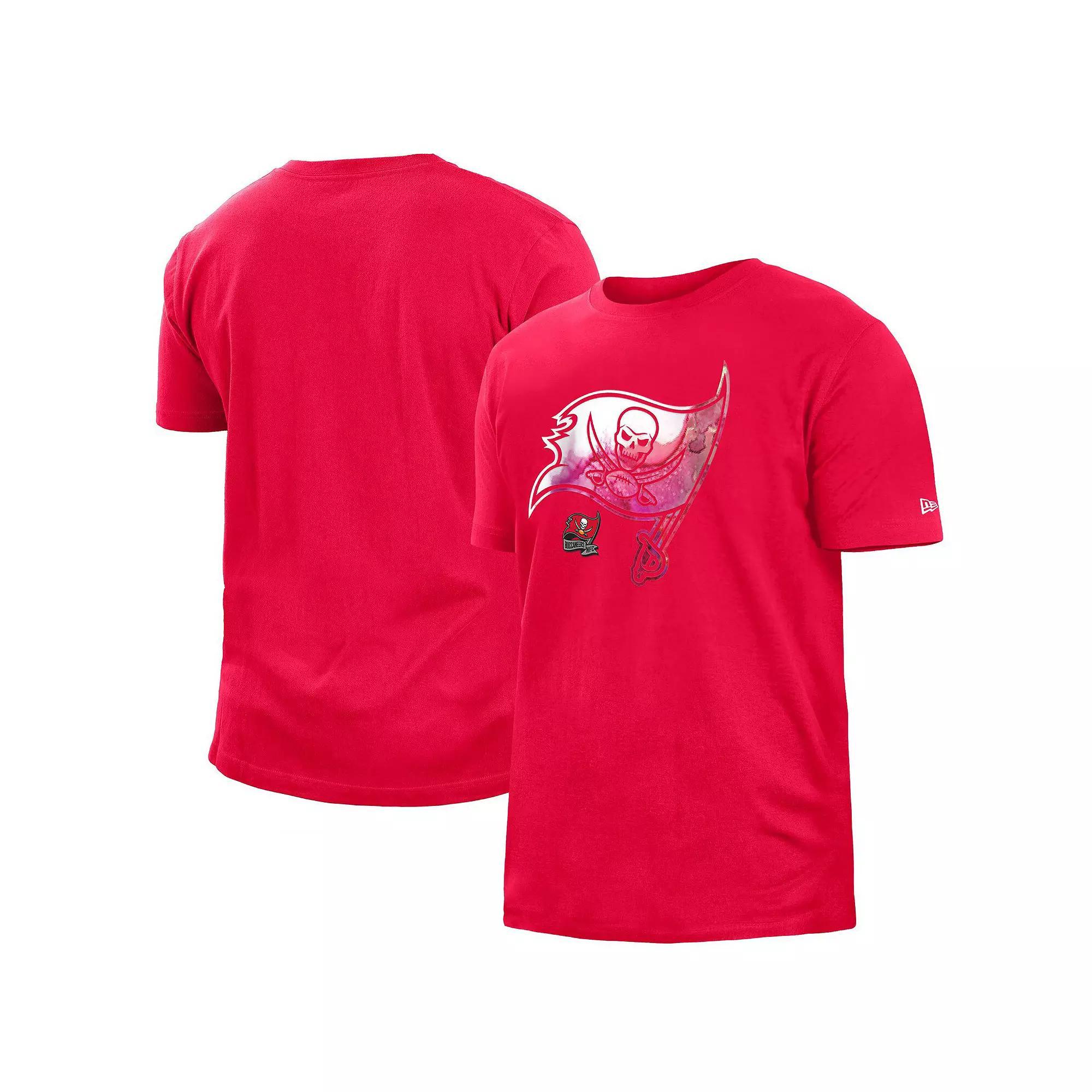 Men's New Era Red Tampa Bay Buccaneers 2022 Sideline Ink Dye T-Shirt, Size: Large Product Image