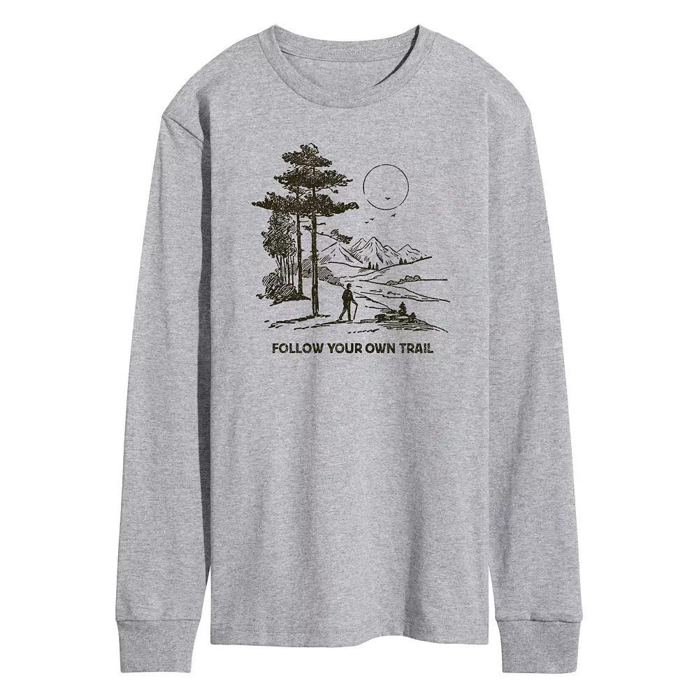 Mens Follow Your Own Trail Long Sleeve Graphic Tee Product Image