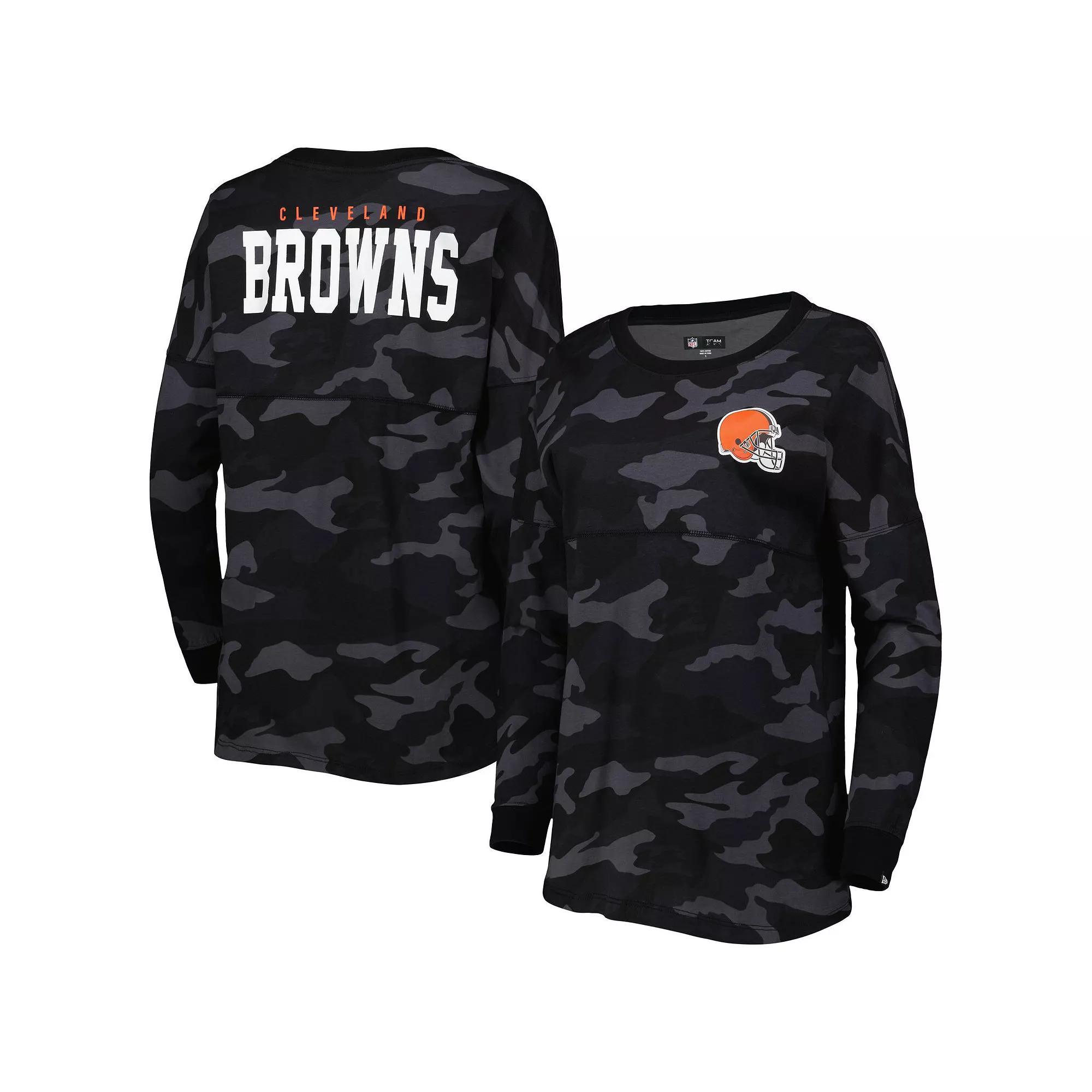 Women's New Era Black Cleveland Browns Camo Long Sleeve T-Shirt, Size: Large Product Image