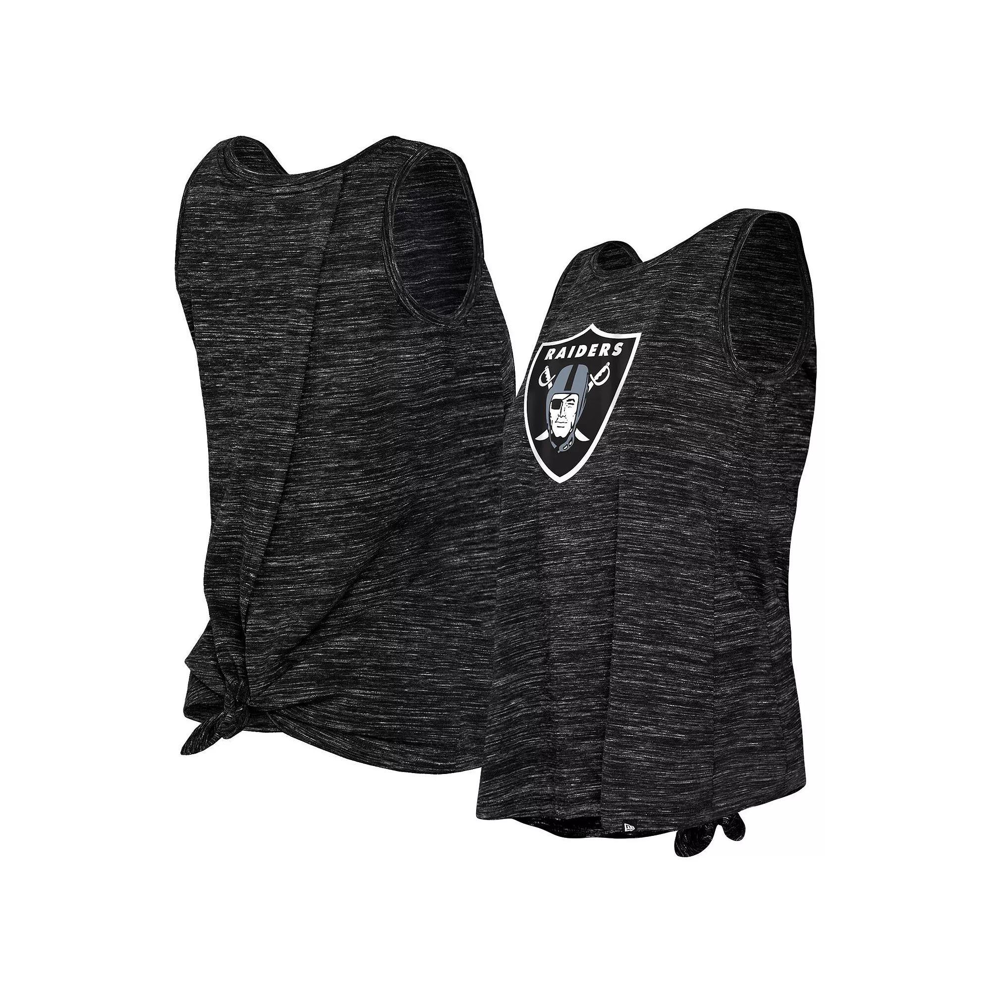 Women's New Era Black Las Vegas Raiders Space Dye Tie-Back Tank Top, Size: XS, Lvr Black Product Image