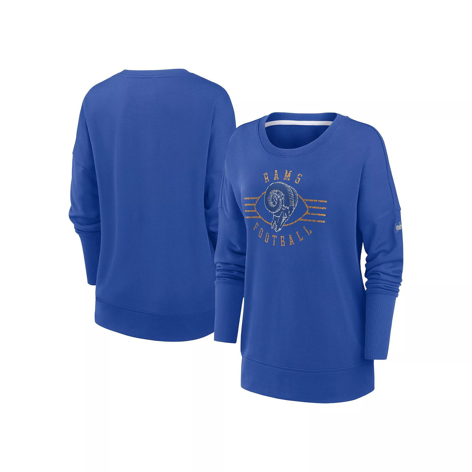 Womens Nike Royal Buffalo Bills Rewind Playback Icon Performance Pullover Sweatshirt Product Image