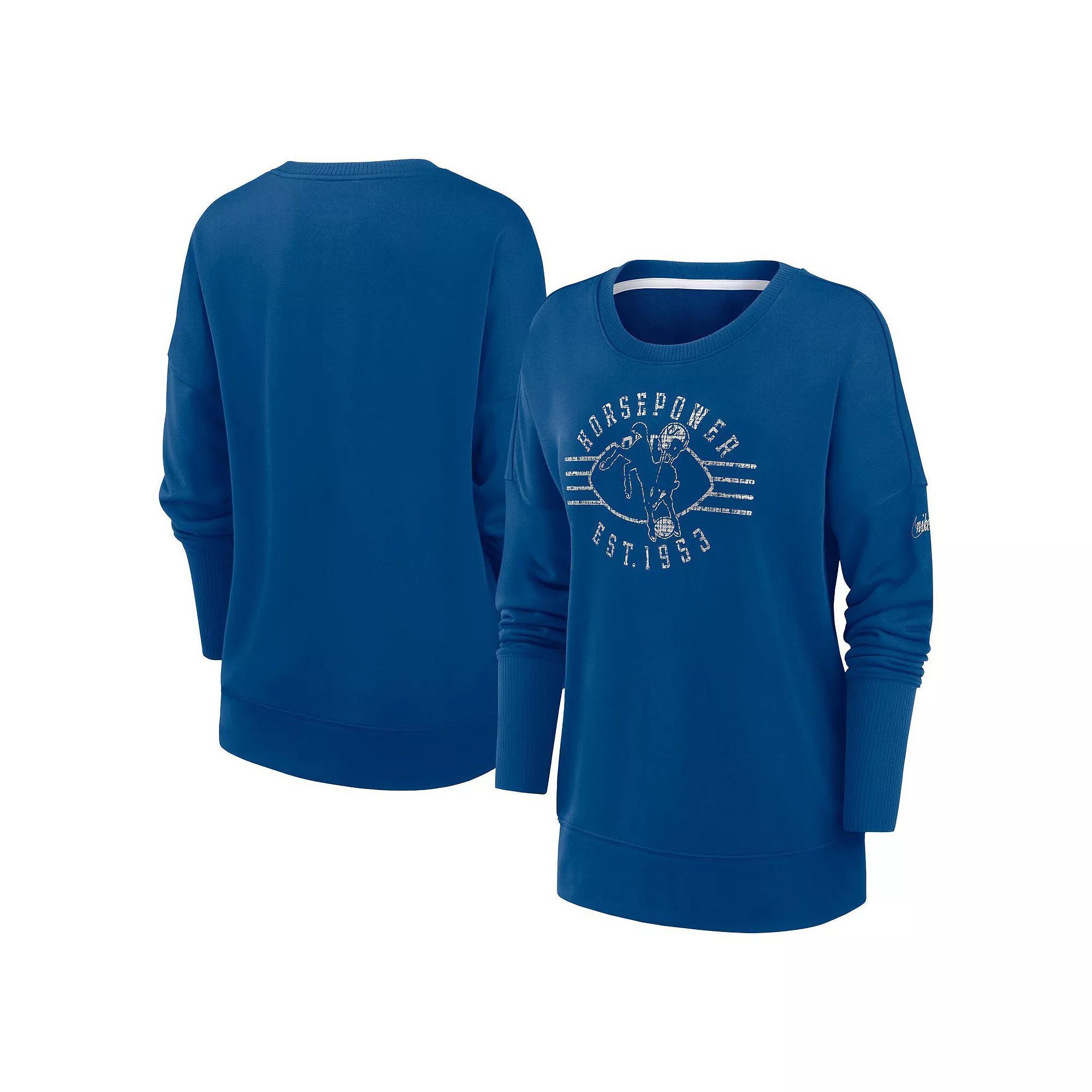 Womens Nike Royal Buffalo Bills Rewind Playback Icon Performance Pullover Sweatshirt Product Image