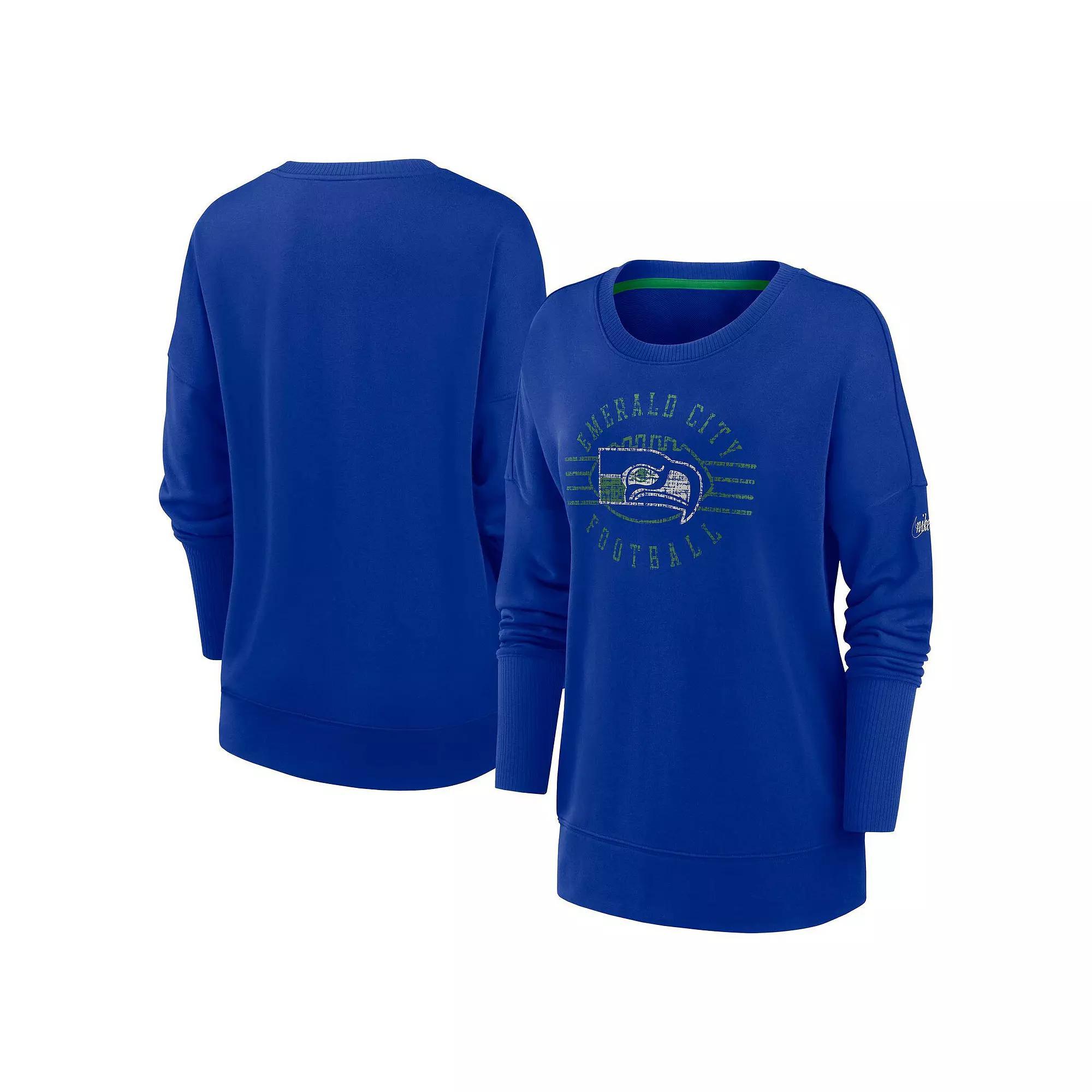 Womens Nike Royal Buffalo Bills Rewind Playback Icon Performance Pullover Sweatshirt Product Image