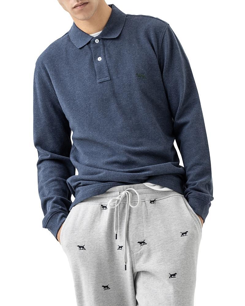 Mens Long-Sleeve Pique Polo Shirt Product Image