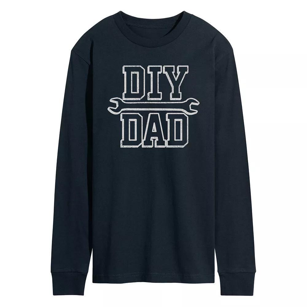 Mens DIY Dad Long Sleeve Graphic Tee Blue Product Image