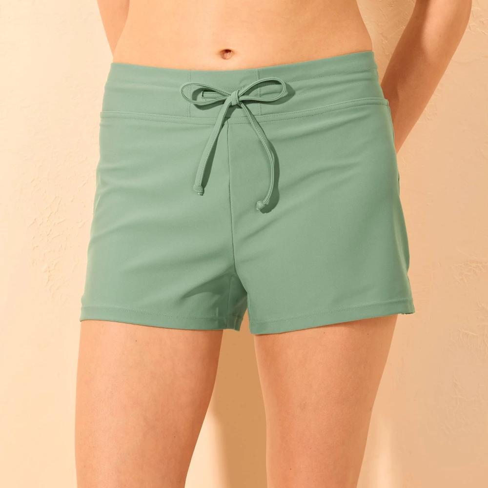 Women's Mid-Rise Swim Shorts - Shade & Shore™ Green XL Product Image