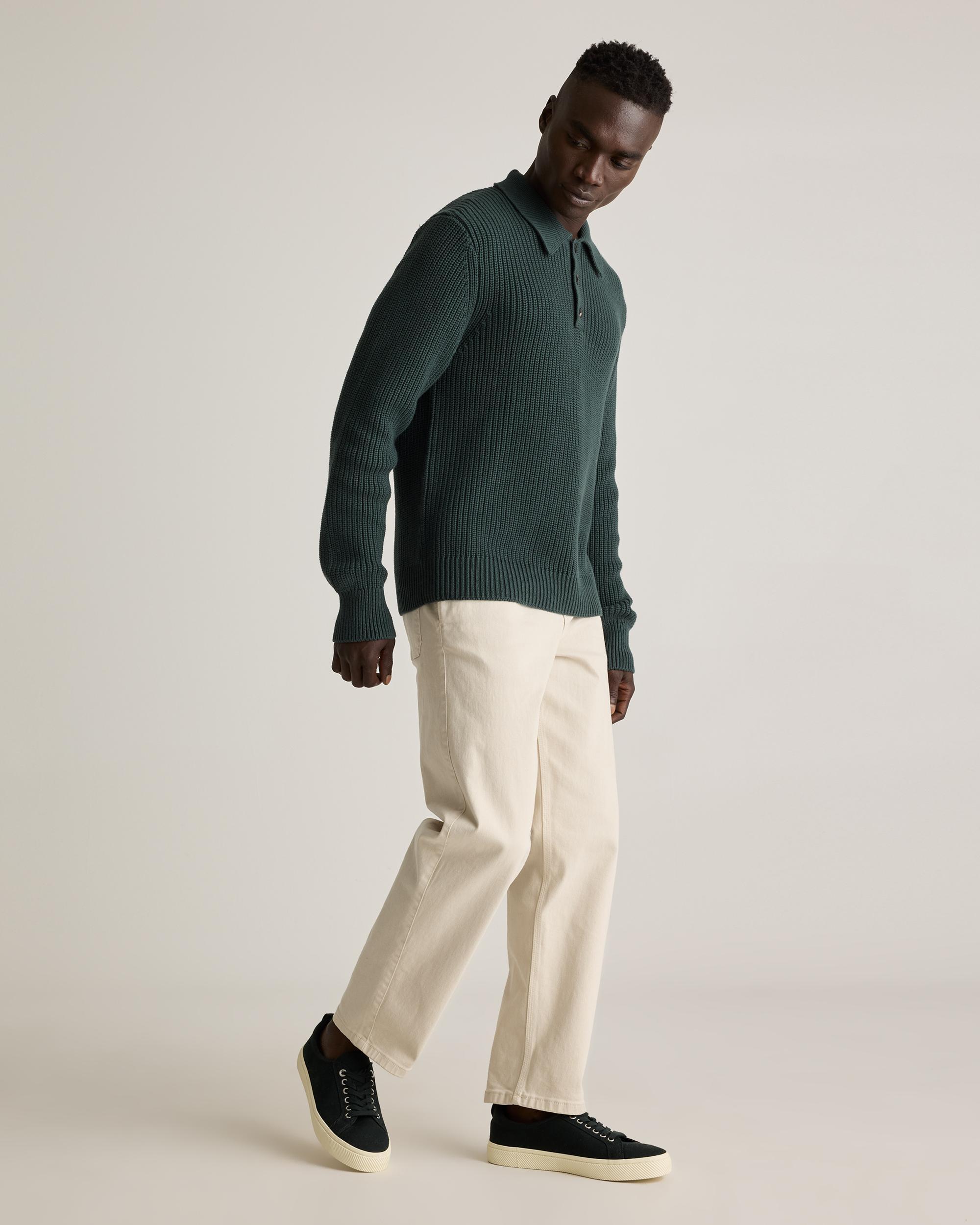 Quince | Men's Fisherman Polo Sweater Organic Cotton Product Image