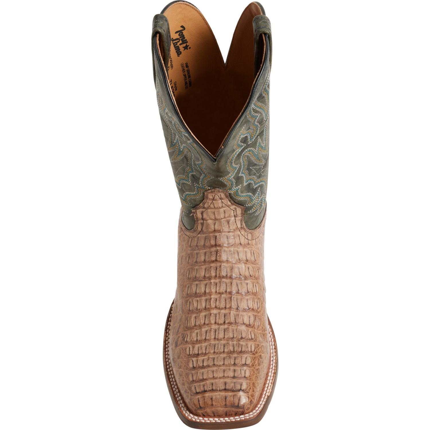 Tony Lama Marfa 11” Cowboy Boots - Caiman Leather, Square Toe (For Men) Product Image