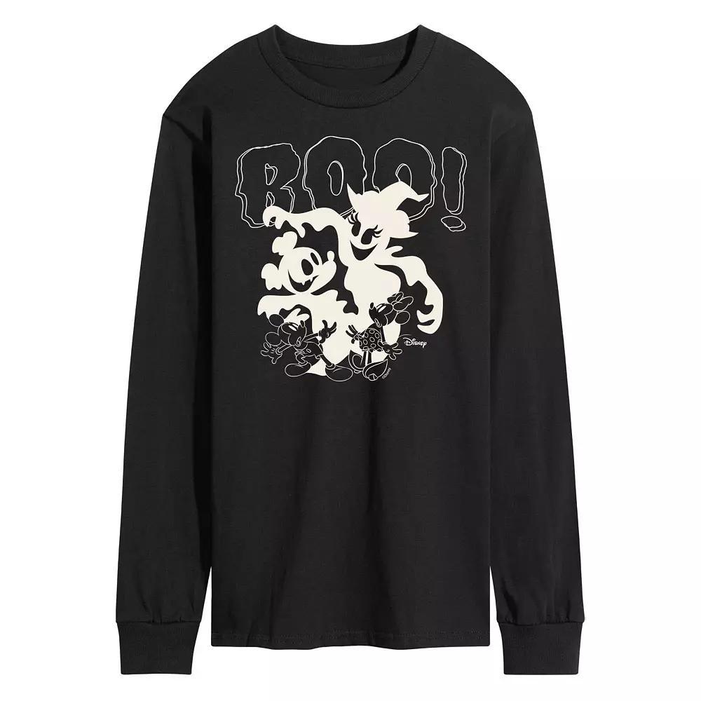 Disneys Mickey & Minnie Mouse Mens Boo Long Sleeve Graphic Tee Product Image