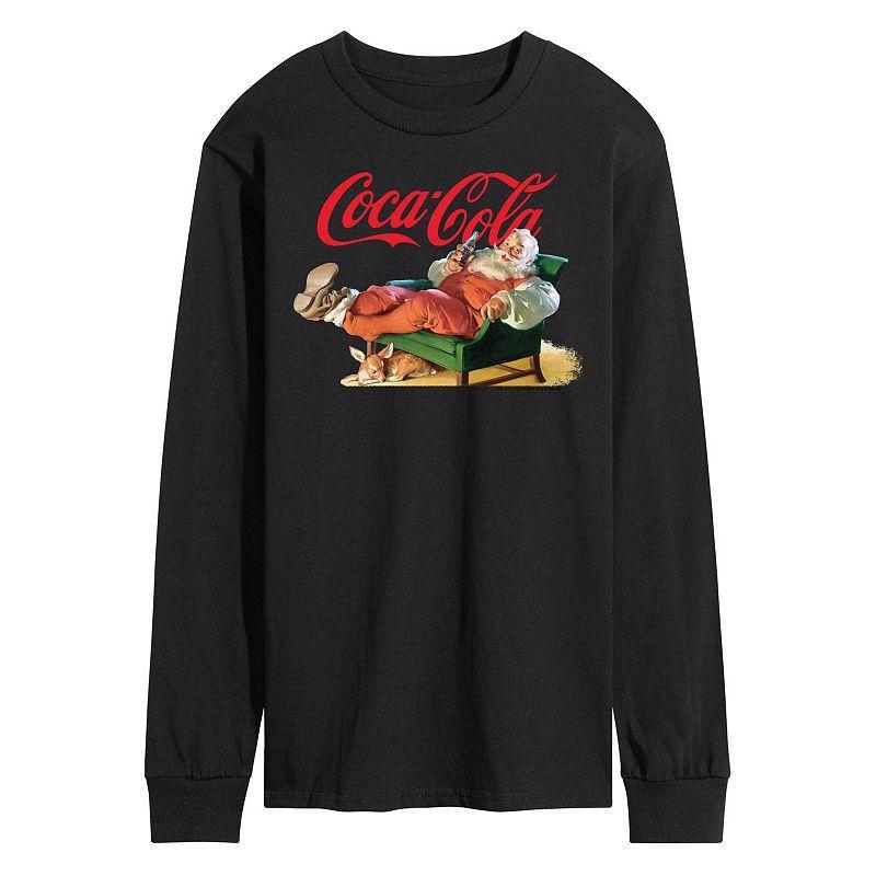 Mens CocaCola Santa Coke Long Sleeve Graphic Tee Product Image