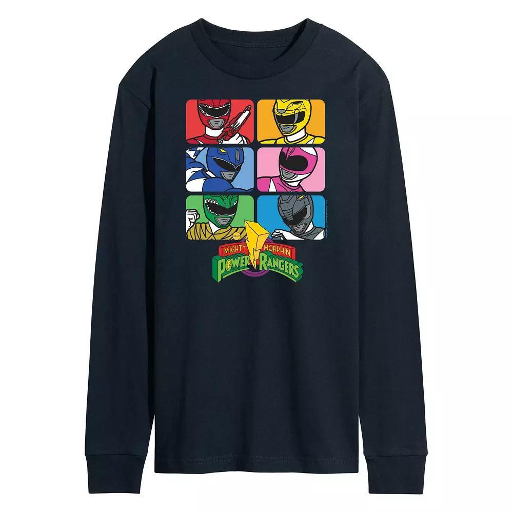 Mens Power Rangers Characters Tee Blue Product Image