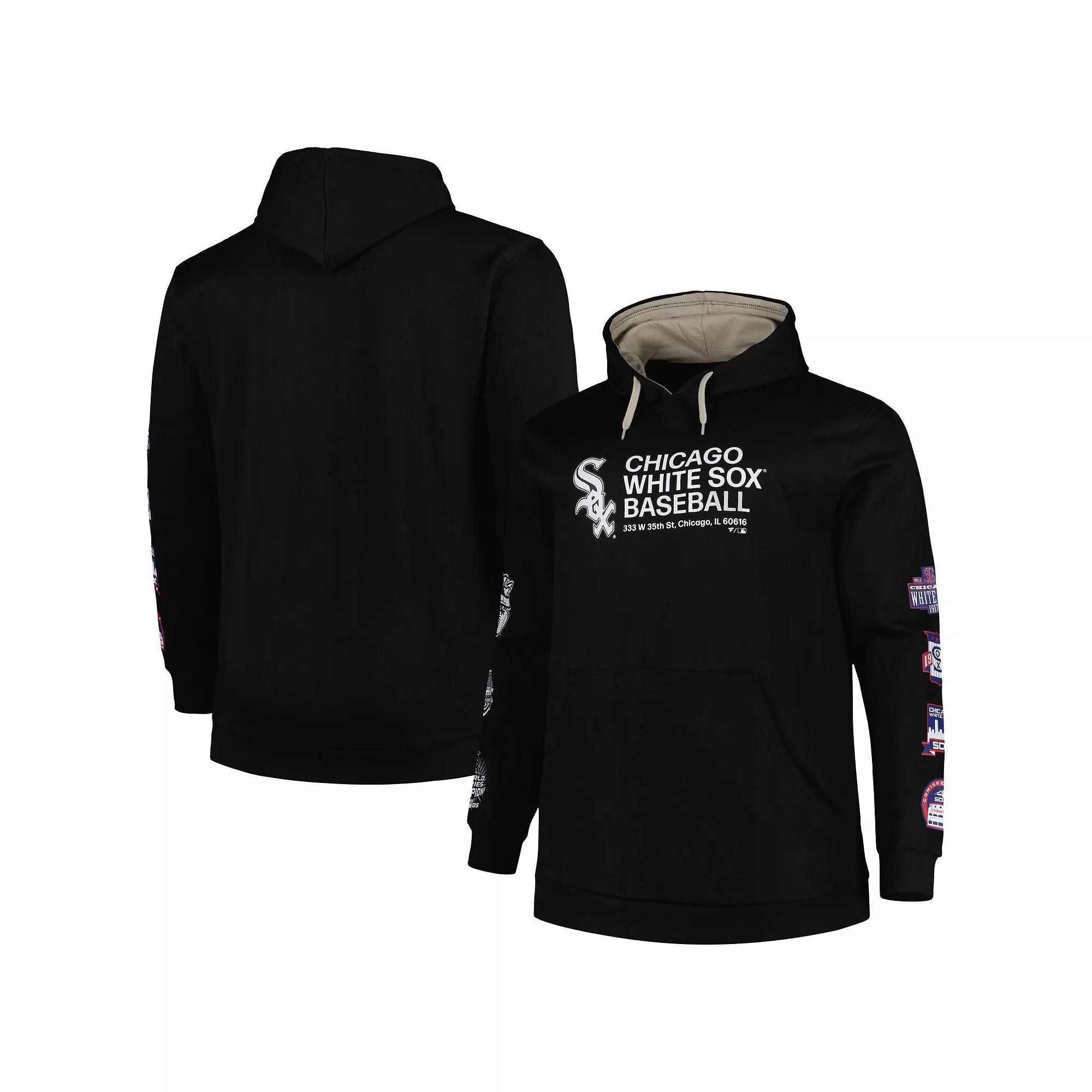 Men's Black Chicago White Sox Big & Tall Fleece Pullover Hoodie, Size: 3XB Product Image