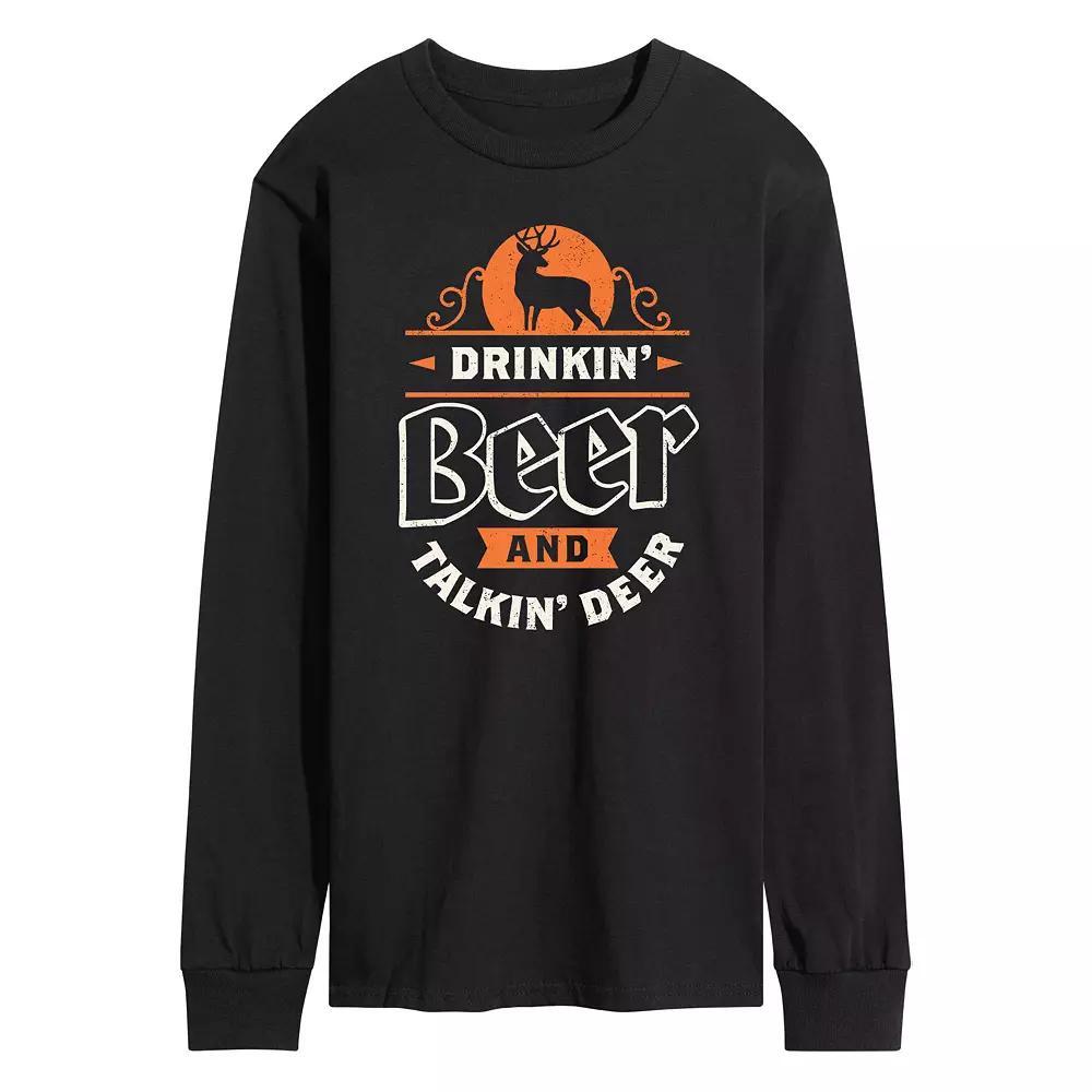 Mens Drinkin Beer and Talkin Deer Long Sleeve Product Image