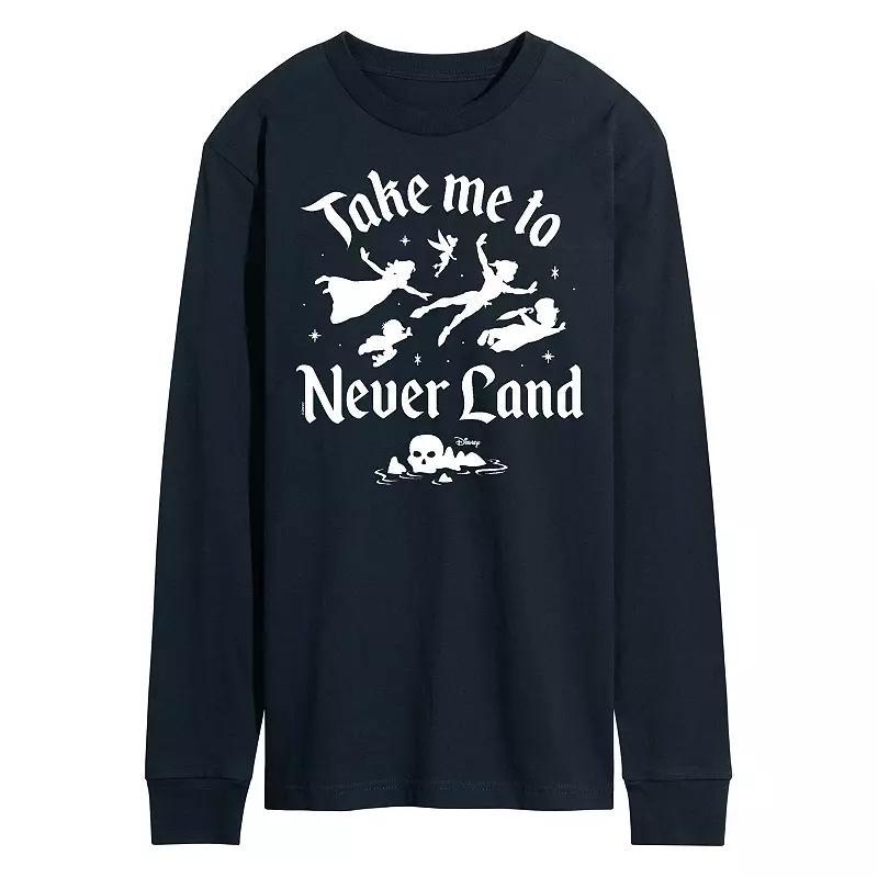 Disneys Peter Pan Mens Never Land Long Sleeve Blue Product Image