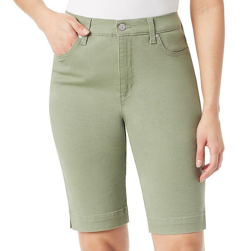 Womens Gloria Vanderbilt Amanda Bermuda Shorts Garden Green Product Image