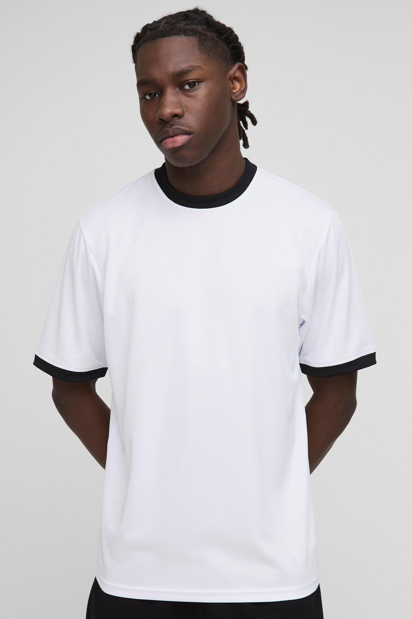 Regular Fit Mesh Ringer T-Shirt | boohooMAN USA Product Image